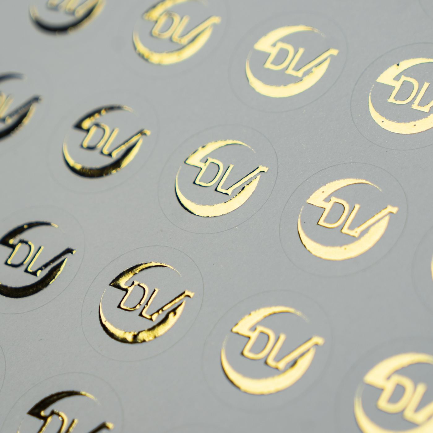Gold foil circle stickers