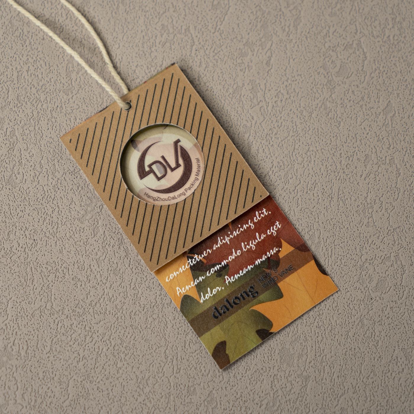 Kraft tag with gold logo