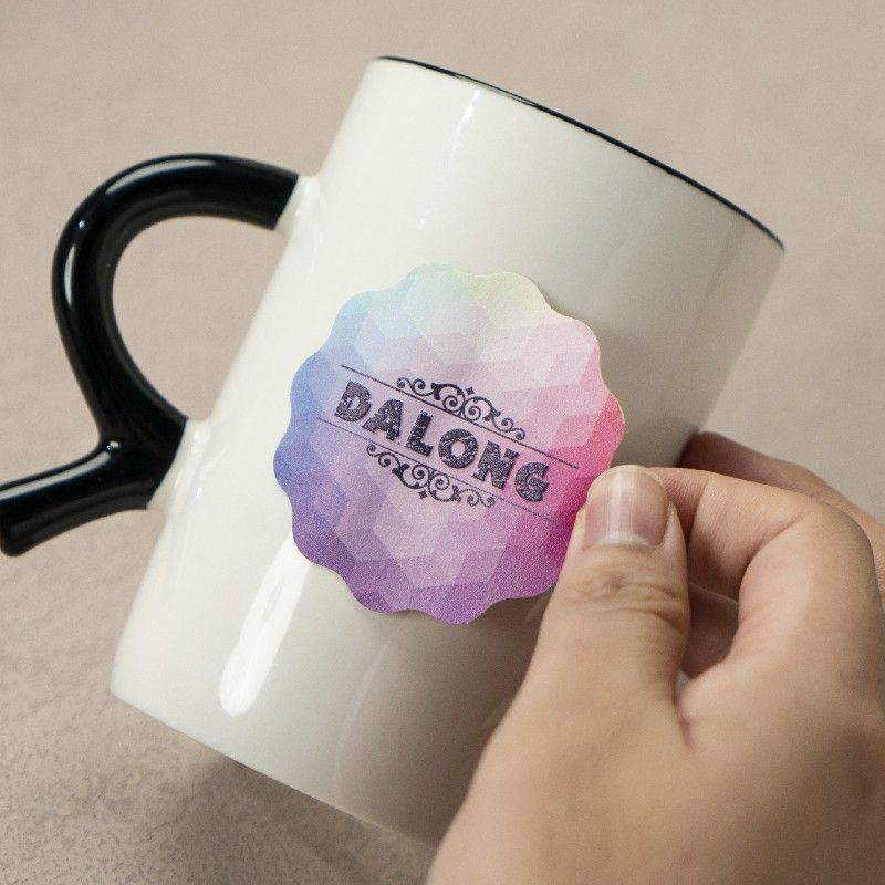 Mug brand sticker