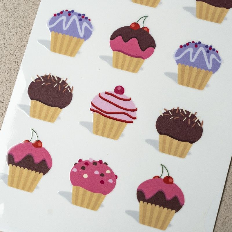 Cupcake sticker sheet